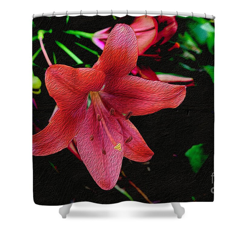 Flower Shower Curtain featuring the photograph Painterly Daylily by Bentley Davis
