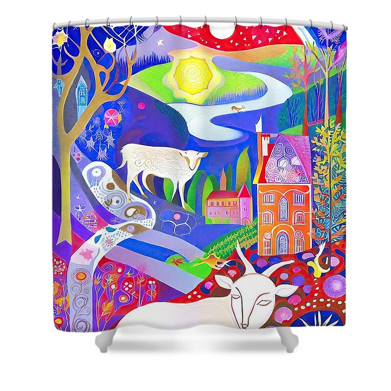 Nature's Wisdom Paintings Shower Curtains
