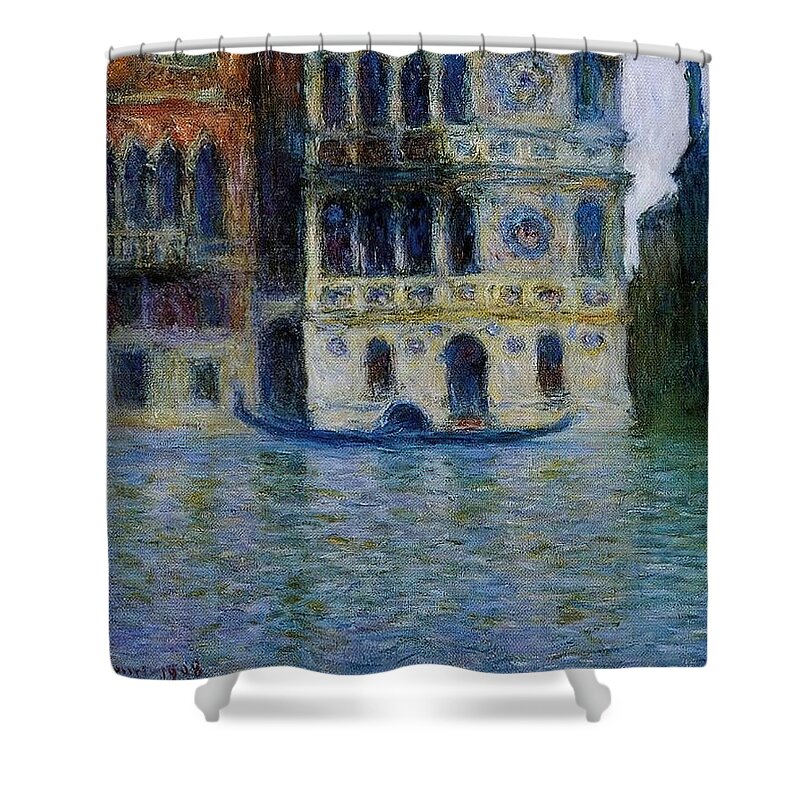 Claude Monet Shower Curtain featuring the painting Palazzo Dario by Claude Monet
