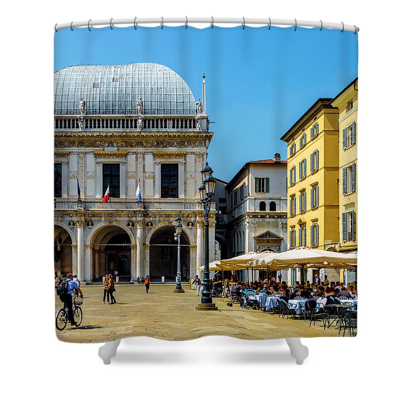 City Shower Curtain featuring the photograph Palazzo della Loggia by W Chris Fooshee
