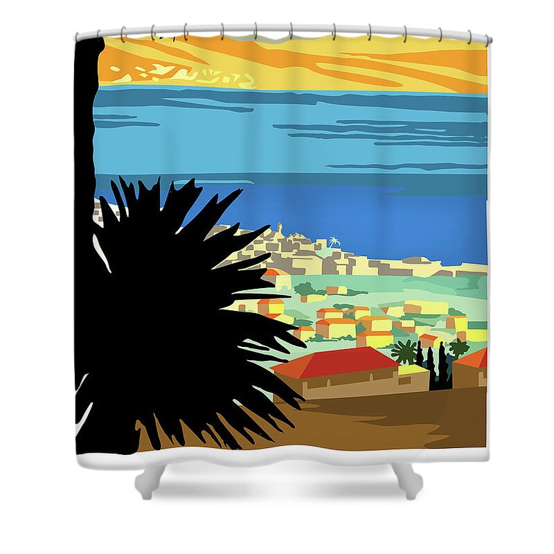Palestine Shower Curtain featuring the painting Palestine, scenery by Long Shot