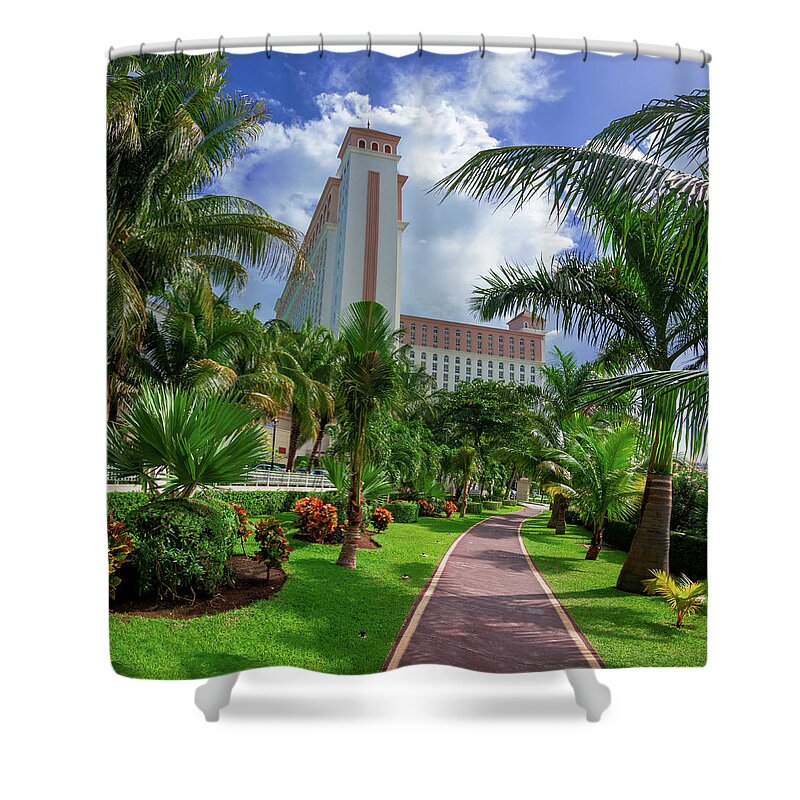 Mexico Shower Curtain featuring the photograph Palms at the Riu Cancun by Sun Travels
