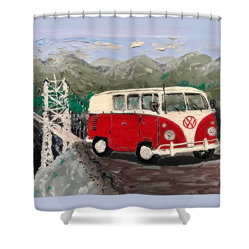 Vw Shower Curtain featuring the painting Pamcation by Bethany Beeler