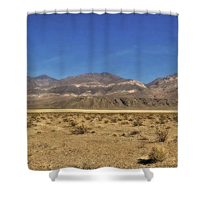 Panamint Mountains Shower Curtain featuring the photograph Death Valley Barrier by Brett Harvey