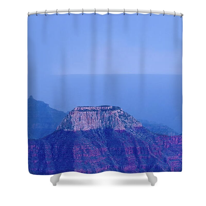 Dave Welling Shower Curtain featuring the photograph Panorama Lightning Strike North Rim Grand Canyon Np Ar by Dave Welling