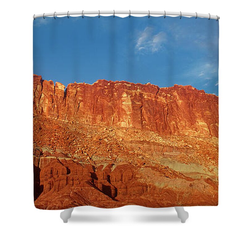 Dave Welling Shower Curtain featuring the photograph Panoramic Waterpocket Fold Capitol Reef National Park by Dave Welling