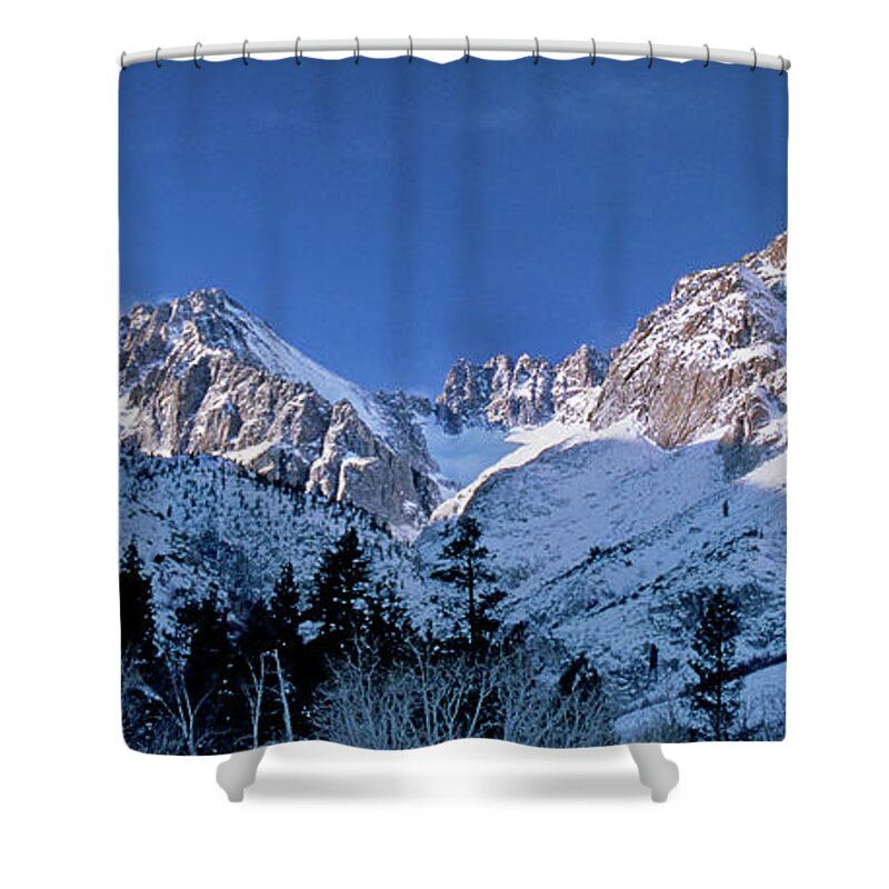 Dave Welling Shower Curtain featuring the photograph Panoramic Winter Middle Palisades Glacier Eastern Sierra by Dave Welling
