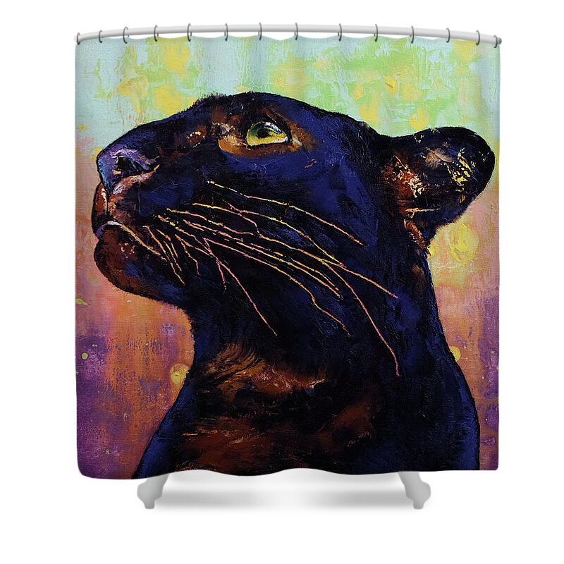 Big Shower Curtain featuring the painting Panther Colors by Michael Creese