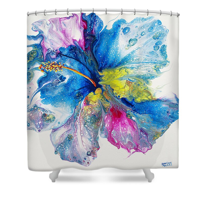 Flower Shower Curtain featuring the painting Pardise Blooms by Darice Machel McGuire