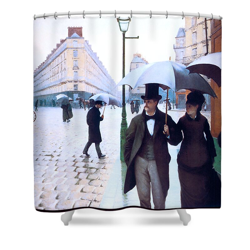 Caillebotte Shower Curtain featuring the painting Paris the Place de l Europe on a Rainy Day by Gustave Caillebotte