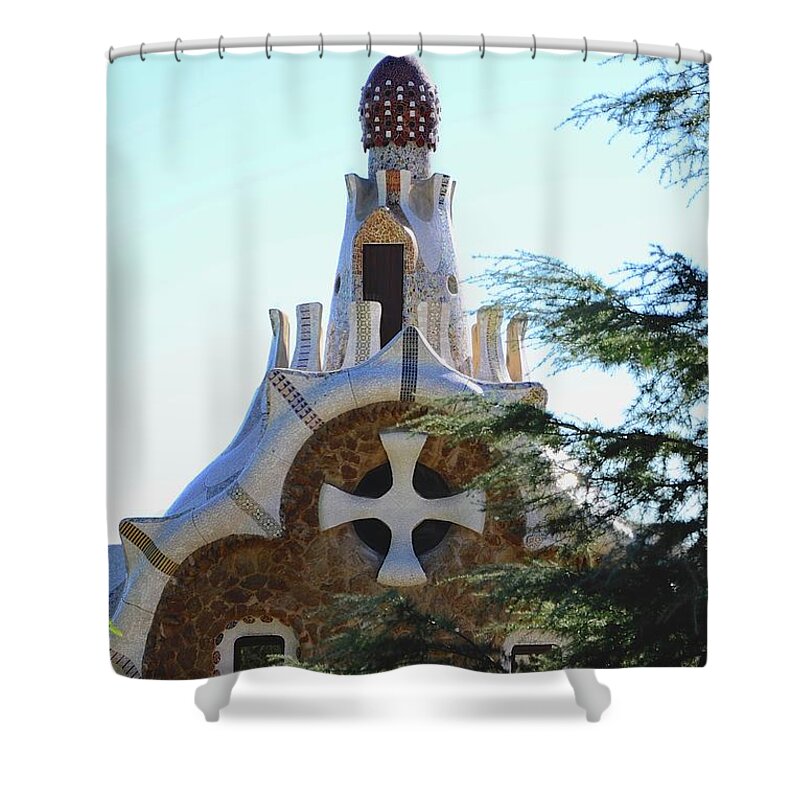 Gaudi Shower Curtain featuring the photograph Park Guell by Corinne Rhode