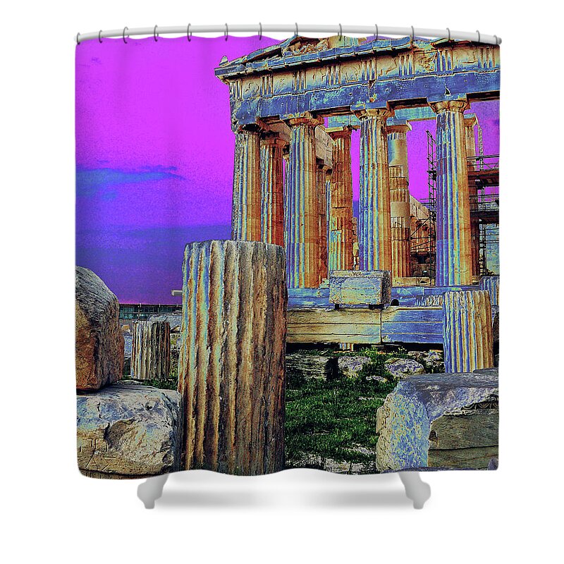 Parthenon Shower Curtain featuring the photograph Parthenon by M Kathleen Warren