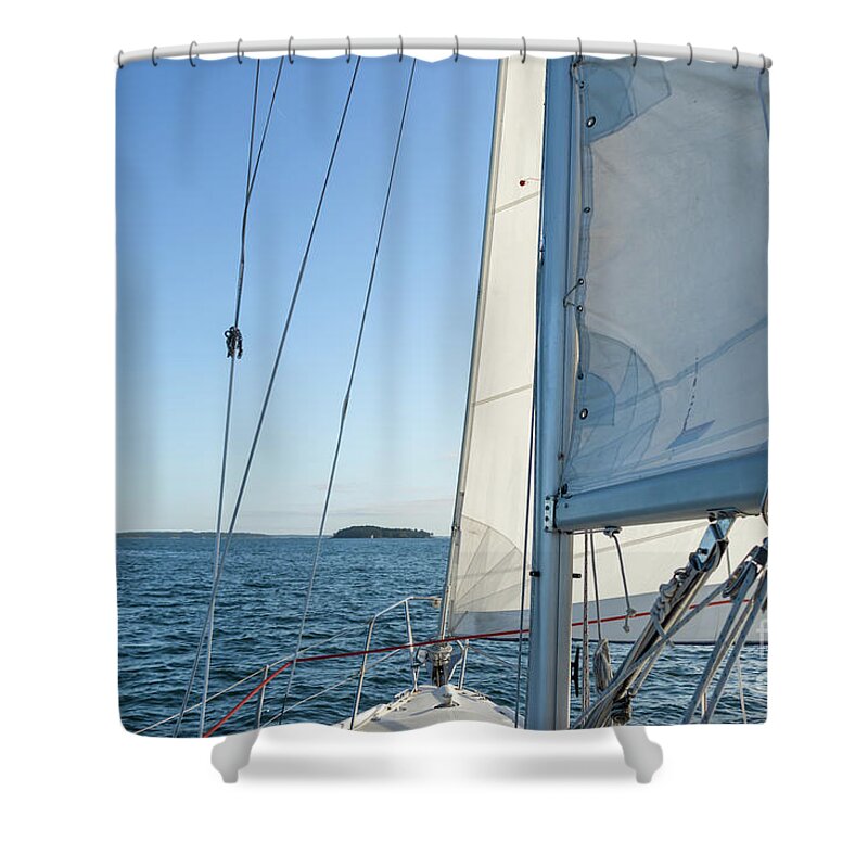Abstract Shower Curtain featuring the photograph Parts of a Sailboat 4 by Elizabeth Dow