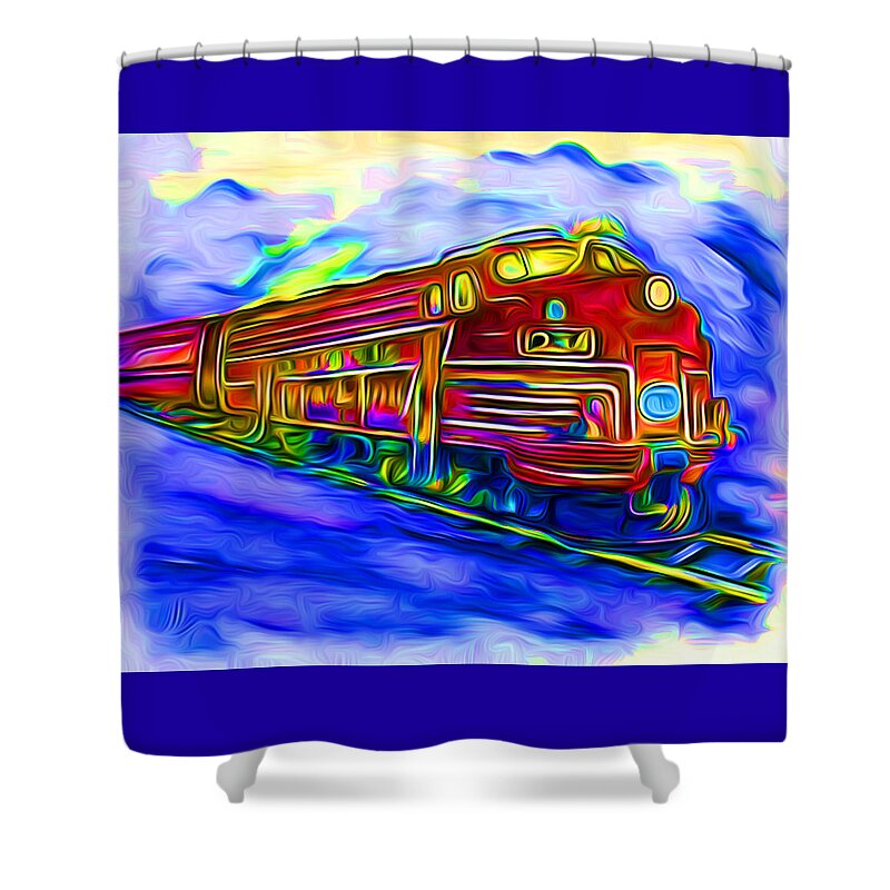 Digital Art Shower Curtain featuring the digital art Party Train by Ronald Mills
