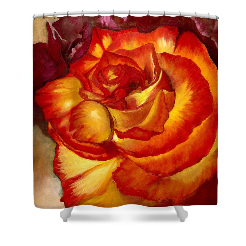 Romance Shower Curtain featuring the painting Passion by Juliette Becker