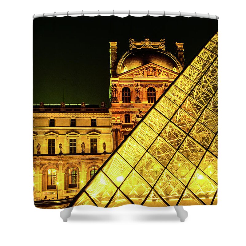 Louvre Shower Curtain featuring the photograph Past And Present - Louvre Museum, Paris, France by Earth And Spirit