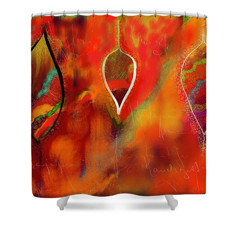 Digital Abstract By Artbygabrielewa Shower Curtain featuring the digital art Past Times by Art by Gabriele