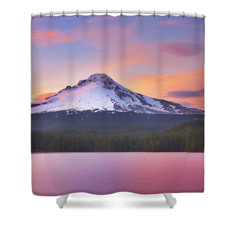 Trillium Lake Shower Curtain featuring the photograph Pastel Sunset by Darren White