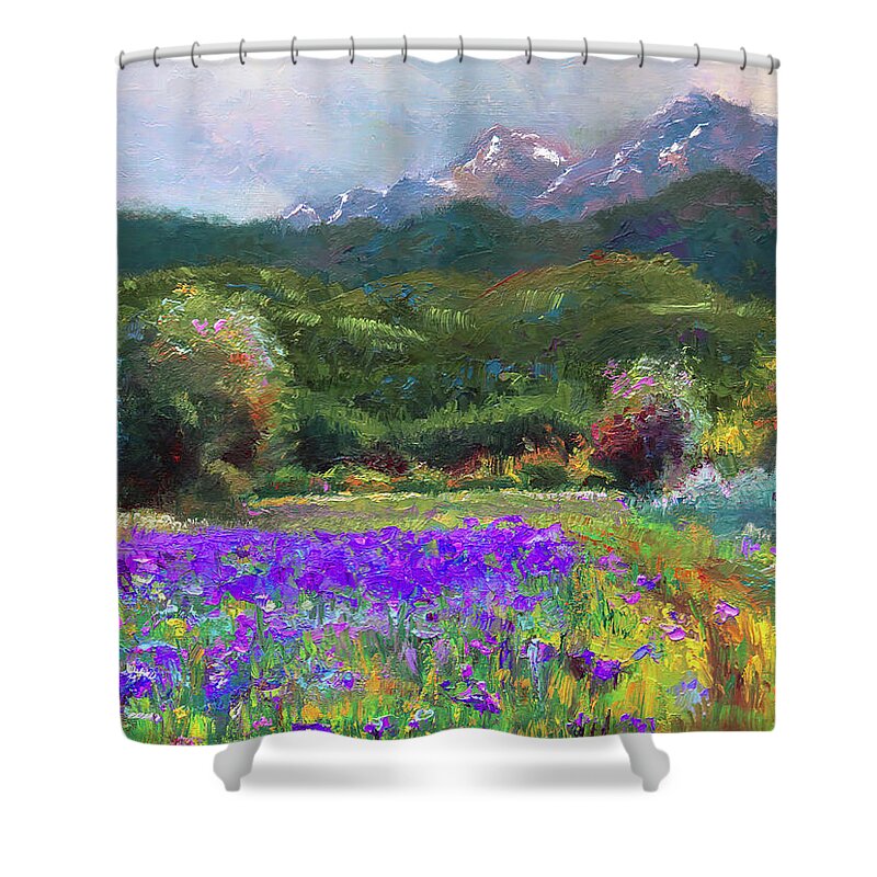 Alaska Art Shower Curtain featuring the painting Path to Nowhere by Talya Johnson