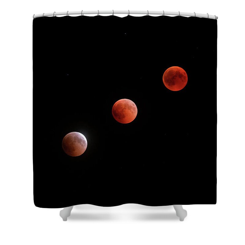 Moon Shower Curtain featuring the photograph Path to Totality by Alexios Ntounas