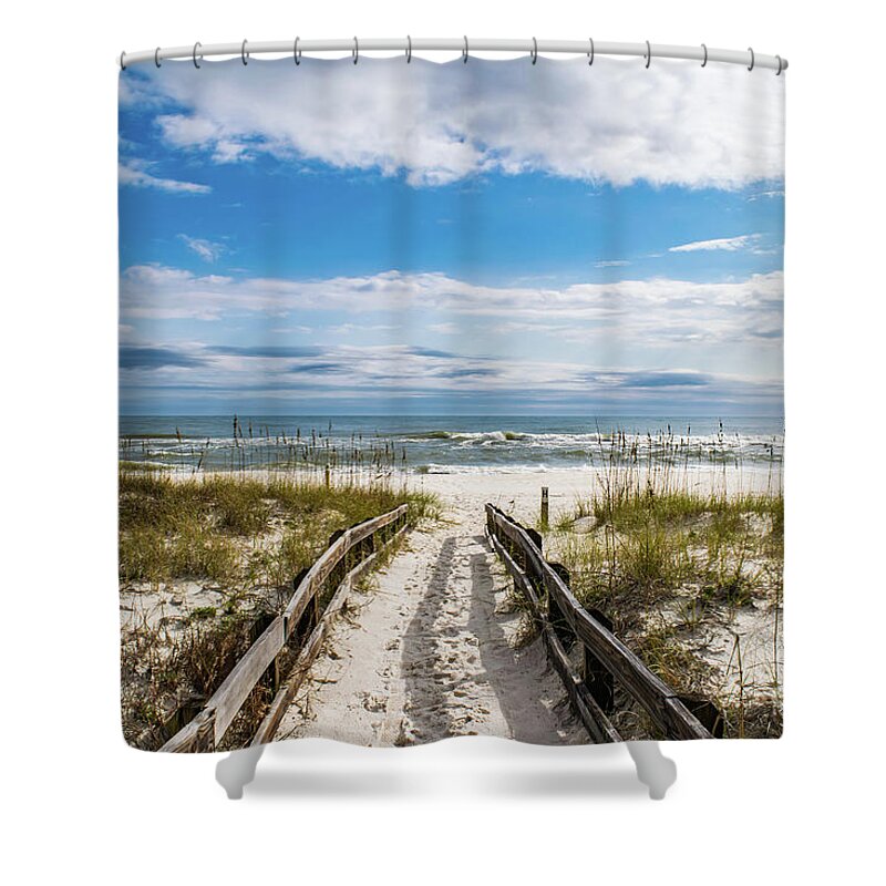 Path Shower Curtain featuring the photograph Pathway to the Beach, Perdido Key, Florida by Beachtown Views