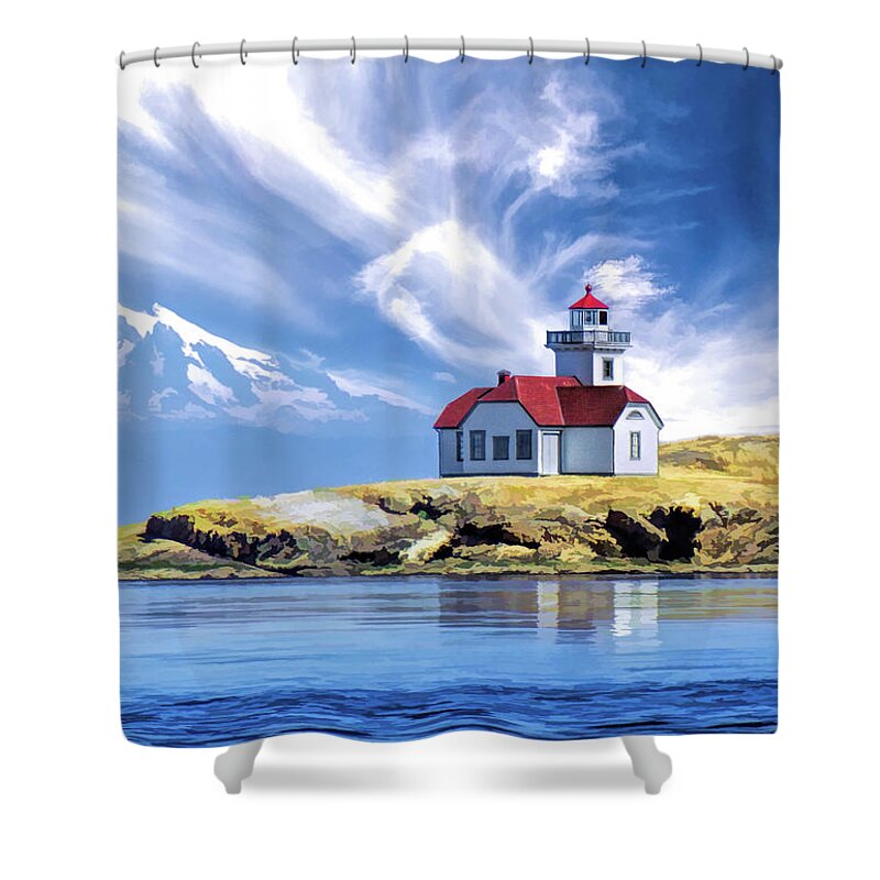 Patos Island Lighthouse Shower Curtains