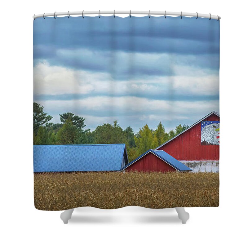 Barn Shower Curtain featuring the photograph Patriotic Barn by Trey Foerster