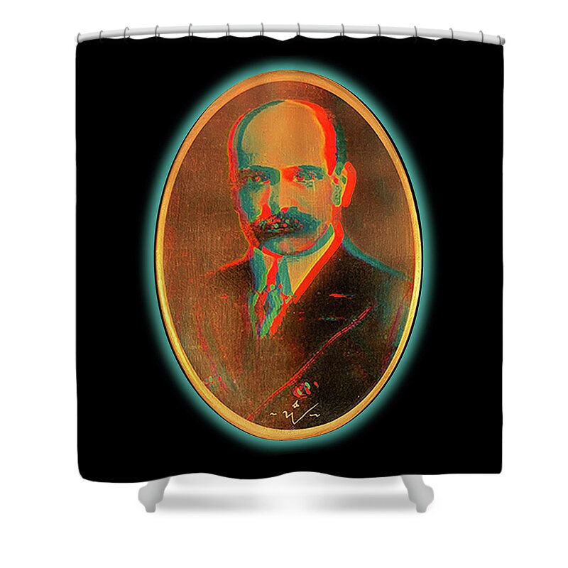 Wunderle Shower Curtain featuring the mixed media Paul Warburg by Wunderle