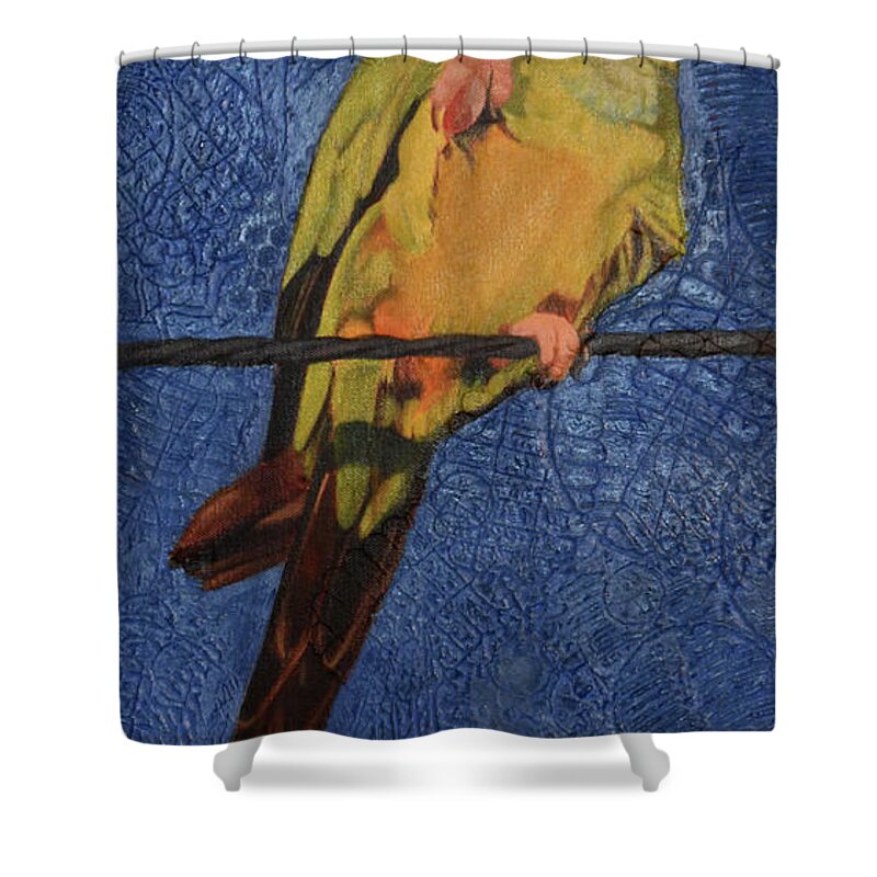 Parrots Shower Curtain featuring the painting Peace by Deborah Tidwell Artist