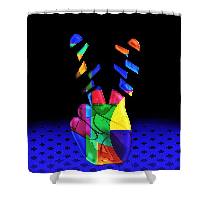 Cool Art Shower Curtain featuring the digital art Peace in Pieces No.2 by Ronald Mills