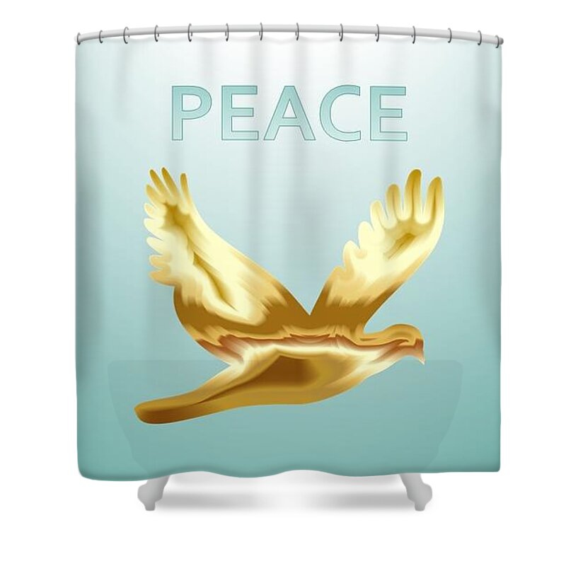 Peace Shower Curtain featuring the digital art Peace by Nancy Ayanna Wyatt