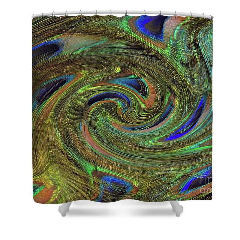 Peacock Shower Curtain featuring the photograph Peacock Feather Art 15 by D Hackett