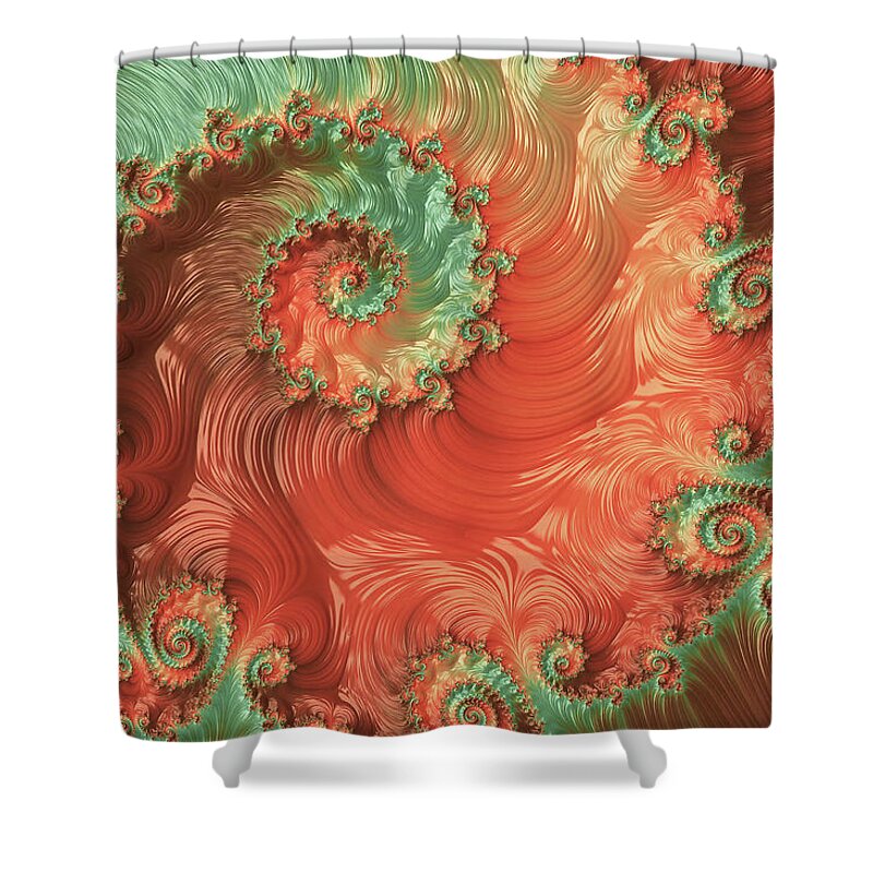 Fractal Shower Curtain featuring the digital art Pearls of the Southwest by Susan Maxwell Schmidt