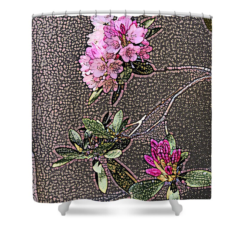 Pebbles Shower Curtain featuring the photograph Pebbles and Flowers by Juliette Becker