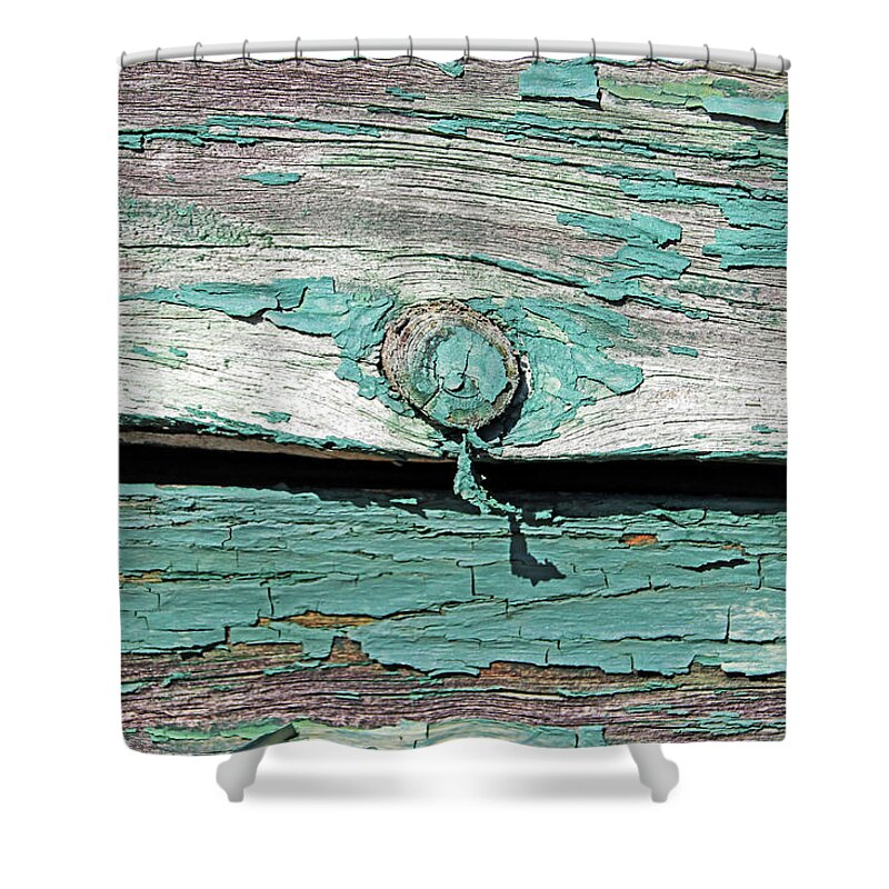 Wood Shower Curtain featuring the photograph Peeling Paint by Debbie Oppermann