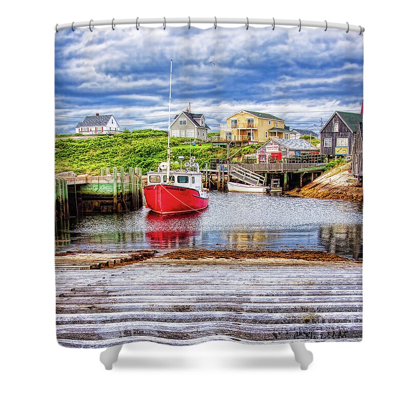 Peggy's Cove Shower Curtain featuring the photograph Peggy's Cove in perspective by Tatiana Travelways