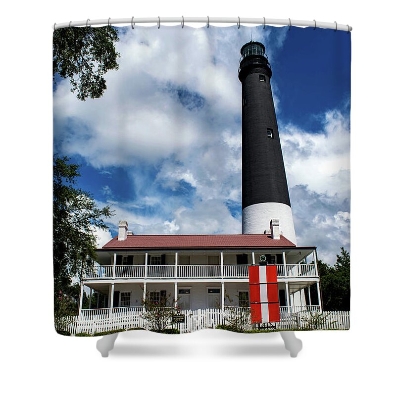 Pensacola Shower Curtain featuring the photograph Pensacola Florida Lighthouse by Beachtown Views