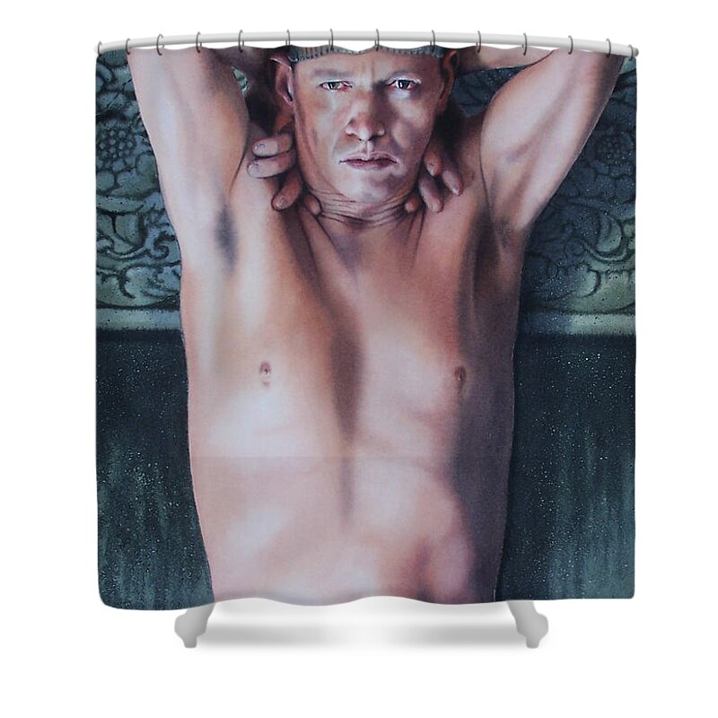 Male Shower Curtain featuring the painting Perception by Denny Bond