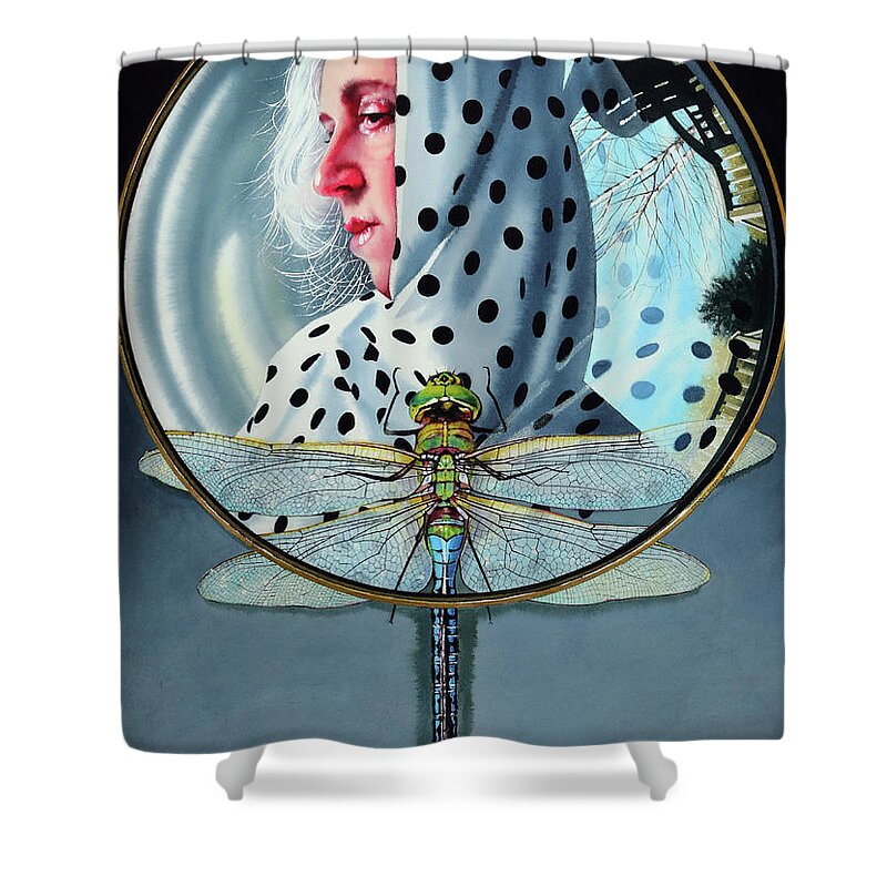 Dragonfly Shower Curtain featuring the painting Periphery by Denny Bond