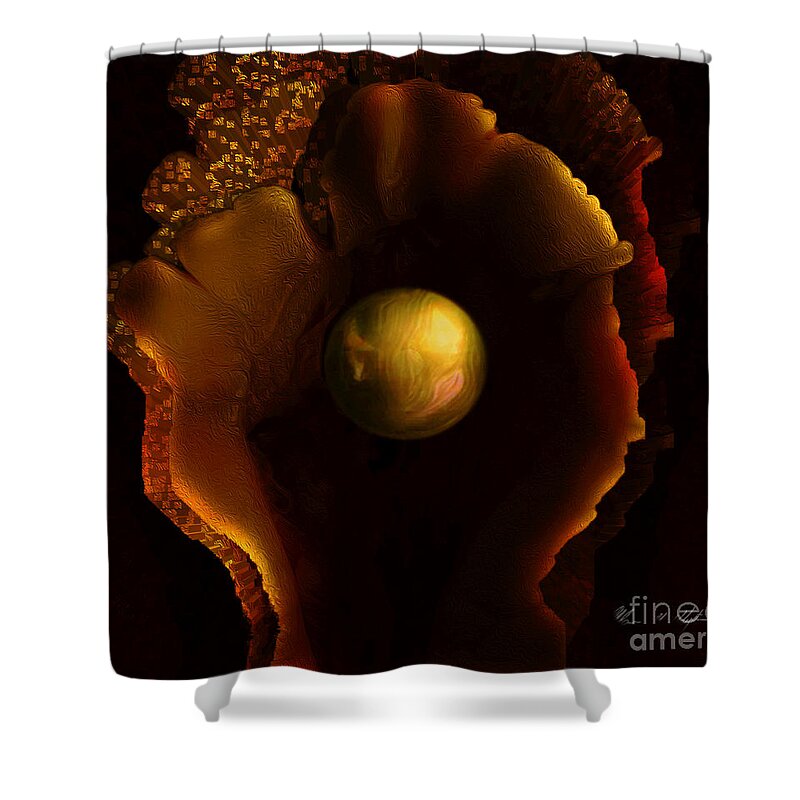Perle En Fleur Shower Curtain featuring the digital art Perle en Fleur 5 by Aldane Wynter
