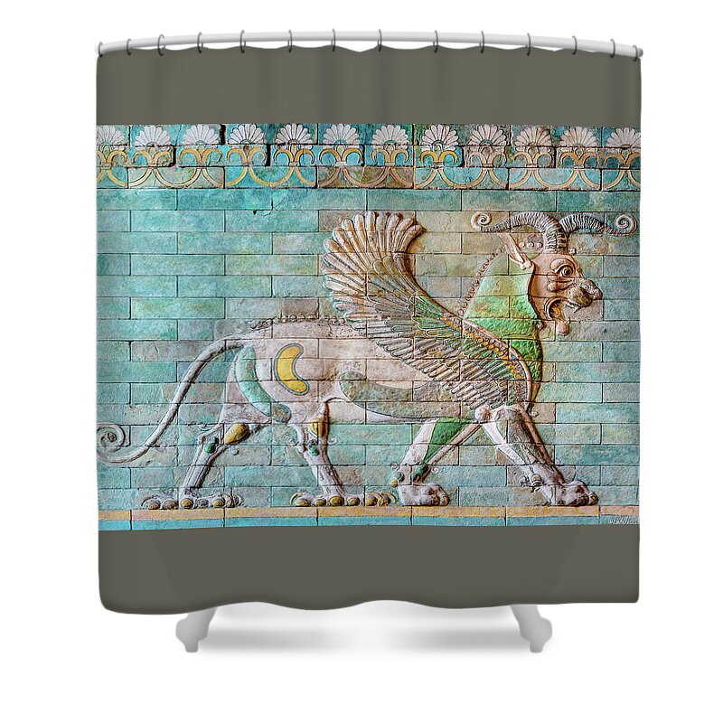 Persian Griffin Shower Curtain featuring the photograph Persian Griffin 01 by Weston Westmoreland