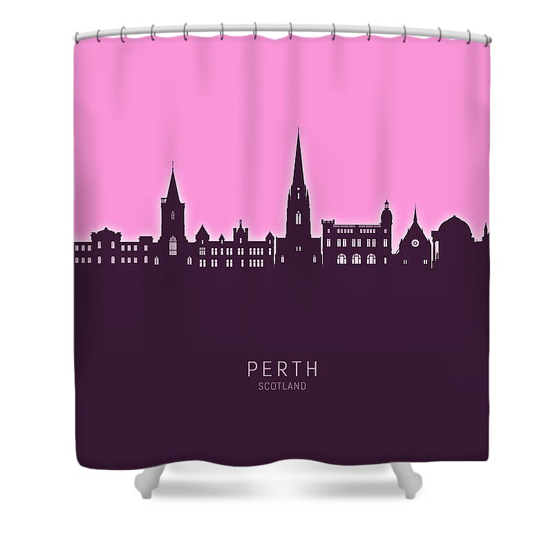 Perth Shower Curtain featuring the digital art Perth Scotland Skyline #69 by Michael Tompsett