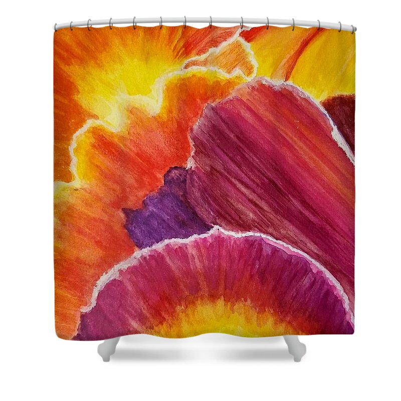 Bright Shower Curtain featuring the painting Petals by Monica Habib