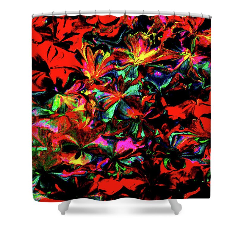 Red Shower Curtain featuring the painting Petals Of Red by Anna Adams