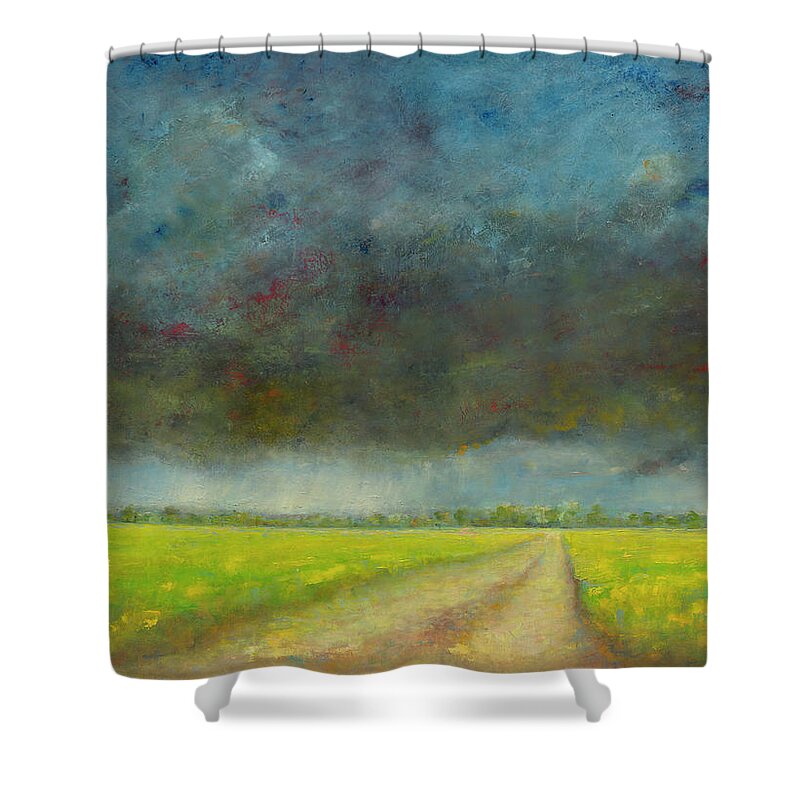 Petrichor Shower Curtain featuring the painting Petrichor by Roger Clarke