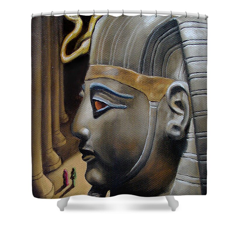 Pharaoh Shower Curtain featuring the painting Pharaoh by Ken Kvamme