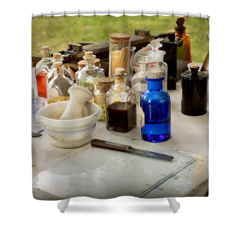 Pharmacist Shower Curtain featuring the photograph Pharmacy - Healing the Wounded by Mike Savad