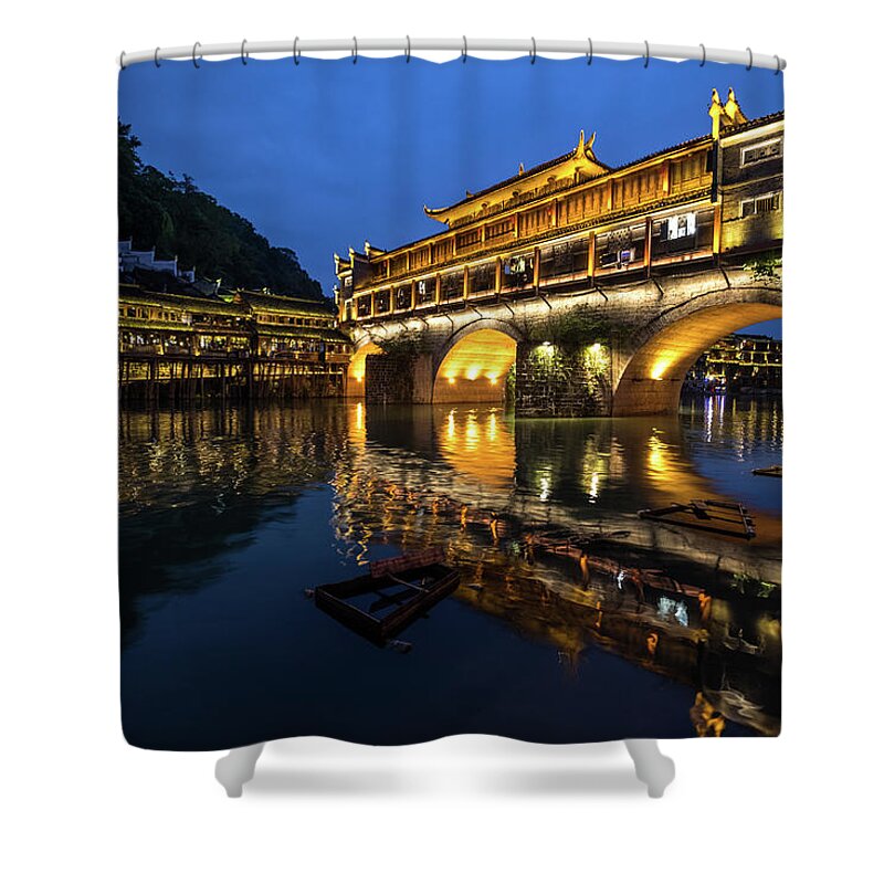 Ancient Shower Curtain featuring the photograph Phoenix Ancient Town by Arj Munoz