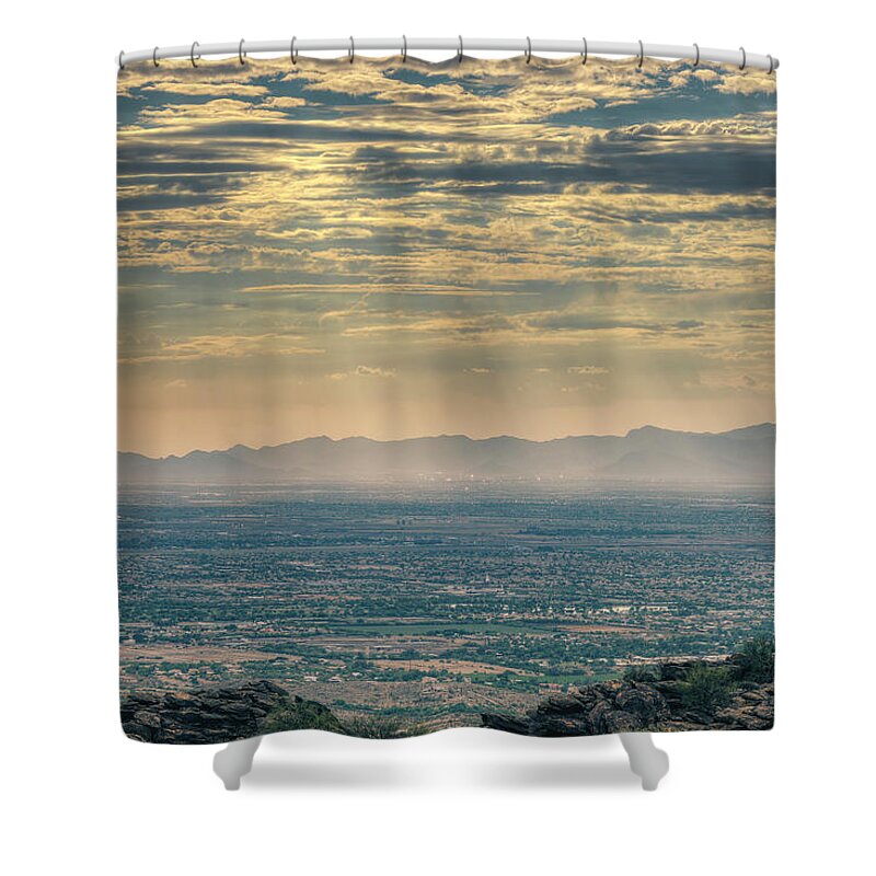 Dobbins Lookout Shower Curtain featuring the photograph Phoenix Landscape by Ray Devlin