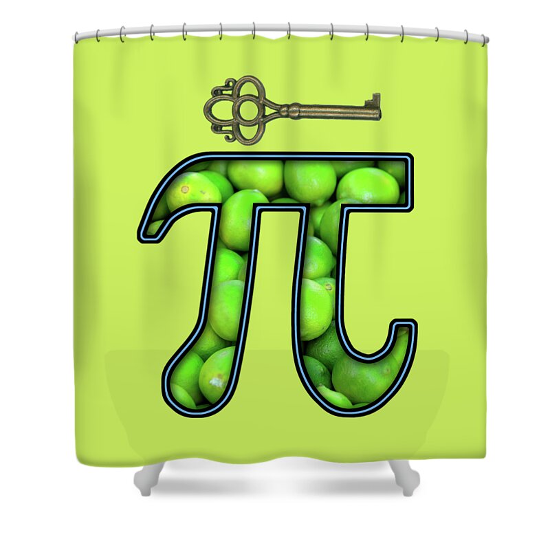 Pie Shower Curtain featuring the digital art PI - Food - Key Lime Pi by Mike Savad